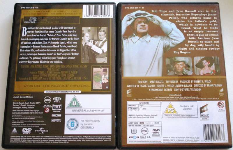 PALEFACE + SON OF PALEFACE Bob Hope DVD [BBOX 12]