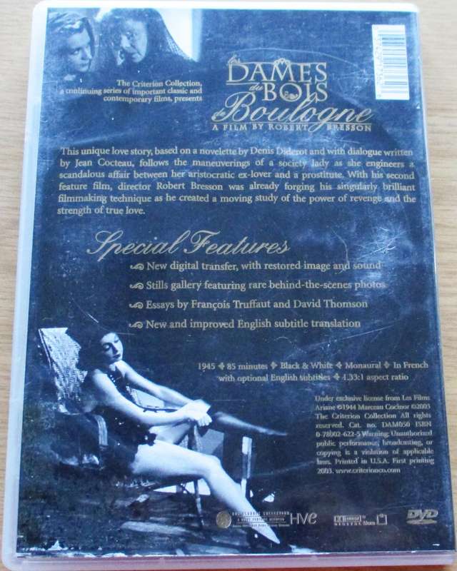 DAMES DU BOIS BOULOGNE A Film by Robert Bresson DVD [BBOX 6] Region 1