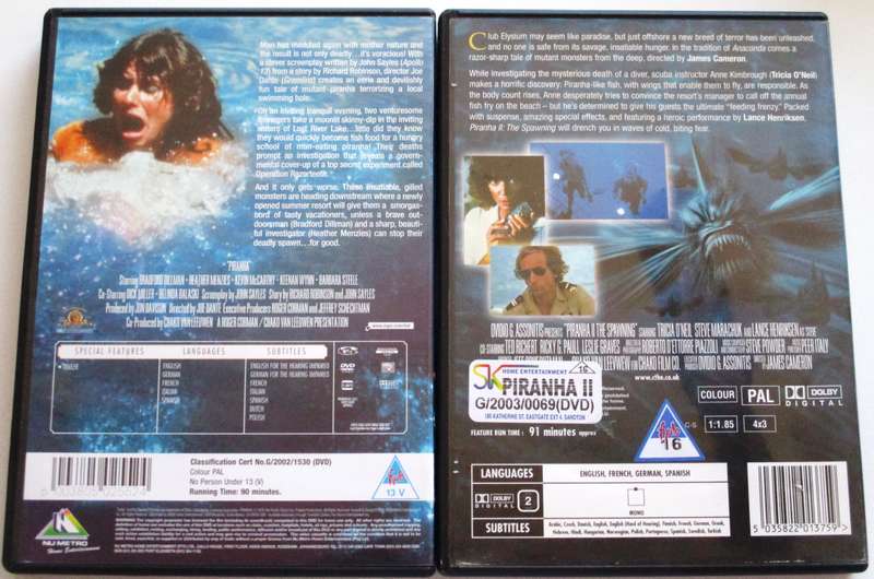 PIRANHA + PIRANHA 2 The Spawning DVD [BBOX 12]