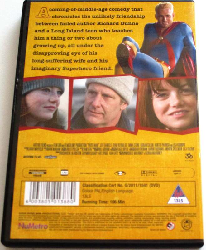 PAPER MAN Jeff Daniels DVD [BBOX 12]