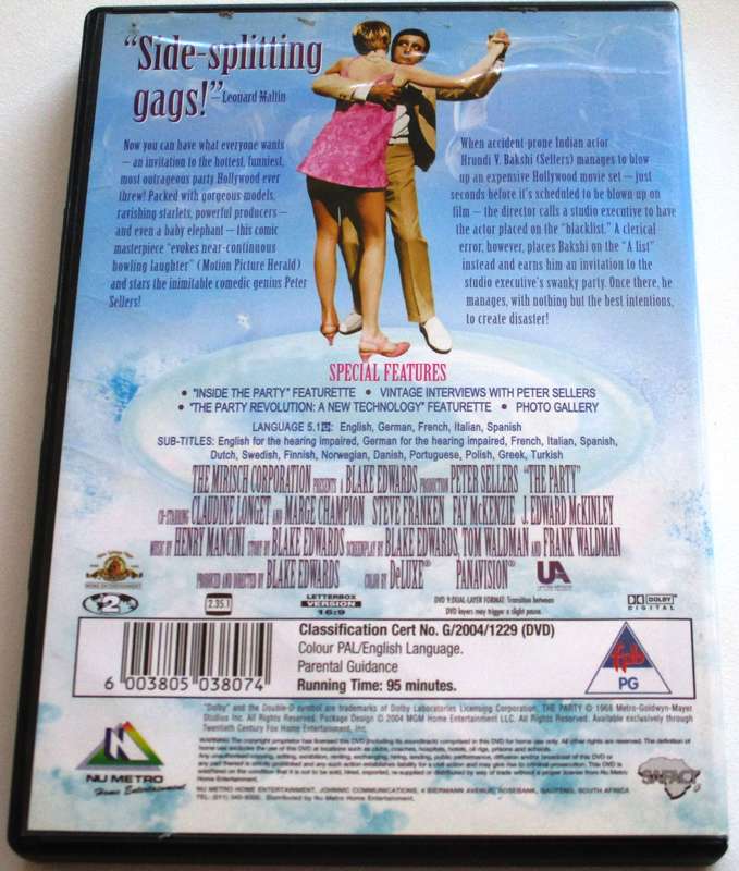 THE PARTY Peter Sellers 2xDVD [BBOX 12]