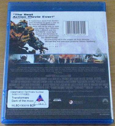TRANSFORMERS Dark of the Moon BLU RAY  [BLU RAY SHELF]