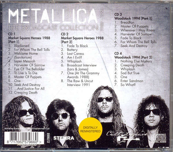 METALLICA The Broadcast Collection 1988  1994 4xCD