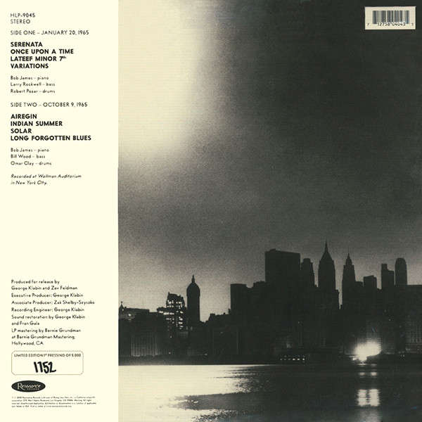 BOB JAMES Once Upon A Time: The Lost 1965 New York Studio Sessions LP VINYL Record