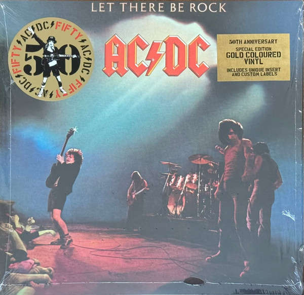 AC/DC Let There Be Rock GOLD Coloured LP VINYL Record