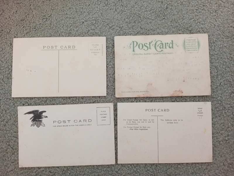 4 LOVELY EARLY 1900`s POST CARDS MOSTLY UNUSED    BUY NOW`S GETS FREE CARD