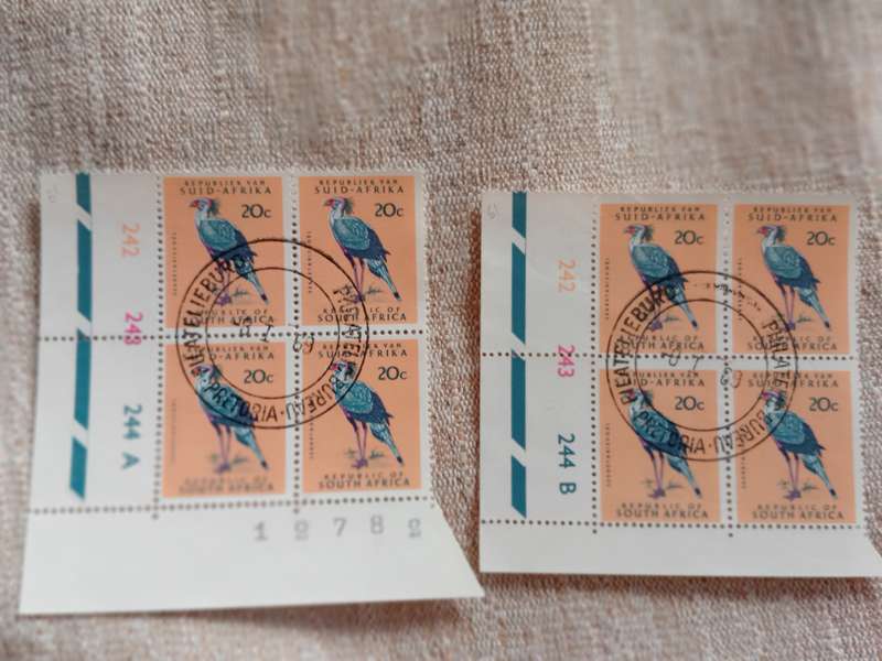 RSA-SCARCE 20c  VFU CONTROL BLOCKS-SEE BELOW  R1200.00 AS MINT