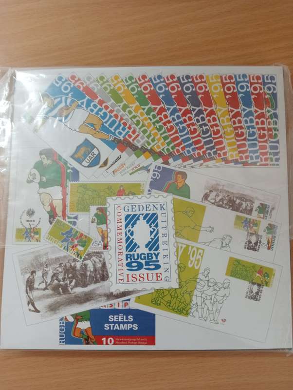 RSA 1995 RUGBY PACK-AS ISSUED FULL SHEETS BOOKLETS CARDS AND MORE