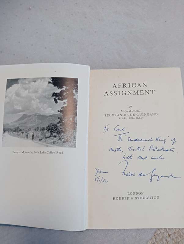 SIGNED BOOKS ON AUCTION TODAY- " SCARCE SIGNED AFRICANA-SIGNED BY MAJOR GENERAL SIR S.D.GUINGAND  "