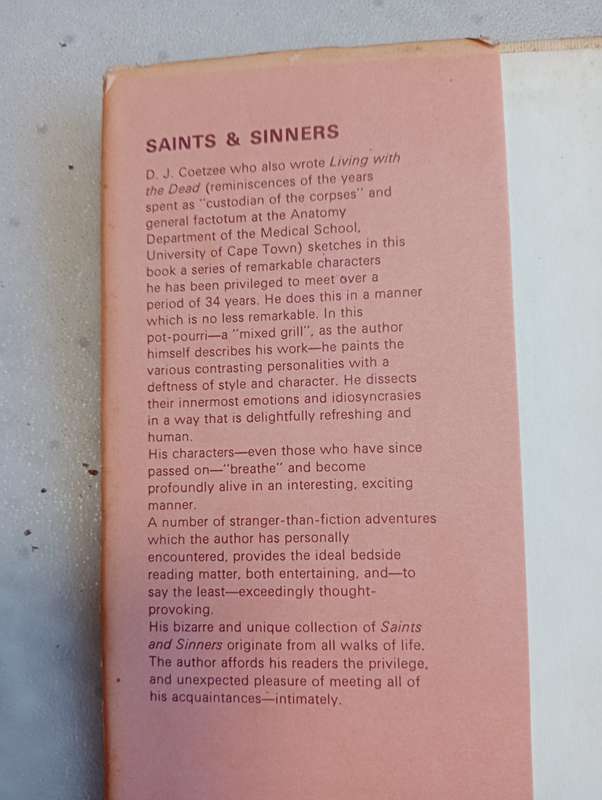 SIGNED BOOKS ON AUCTION TODAY- " SAINTS & SINNERS-SIGNED    "