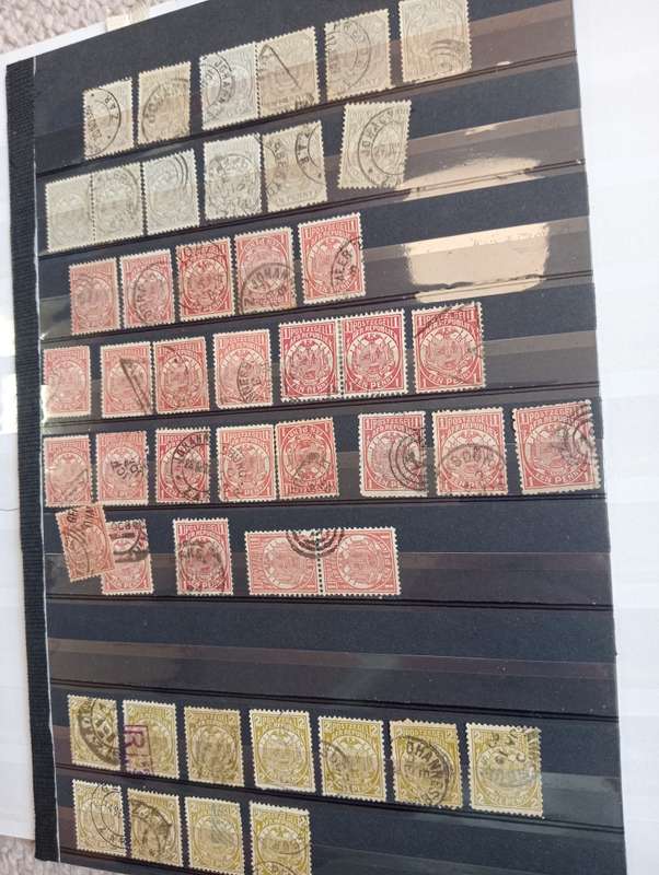 TVL-A VERY SCARCE COLLECTION OF CANCELS ETC ON PAGES INTERESTING LOTS !!! NB SEE BELOW