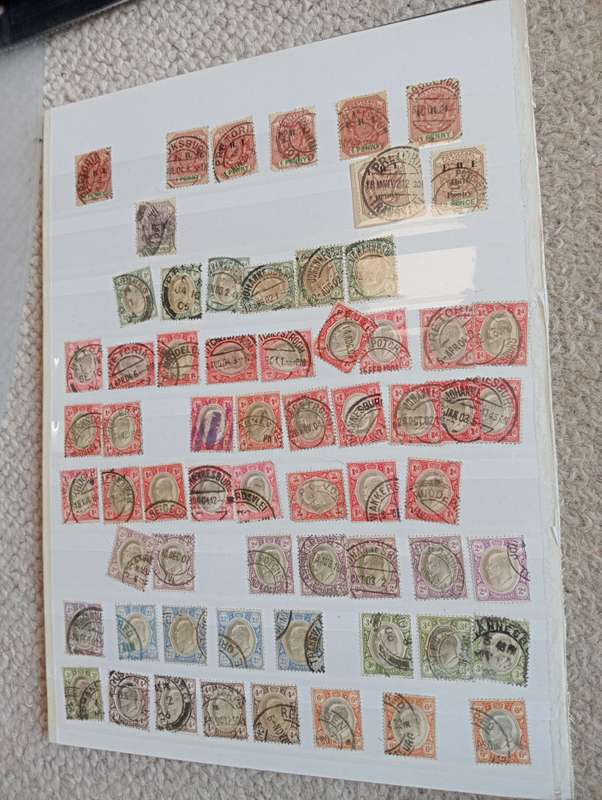 TVL-A VERY SCARCE COLLECTION OF CANCELS ETC ON PAGES INTERESTING LOTS !!! NB SEE BELOW