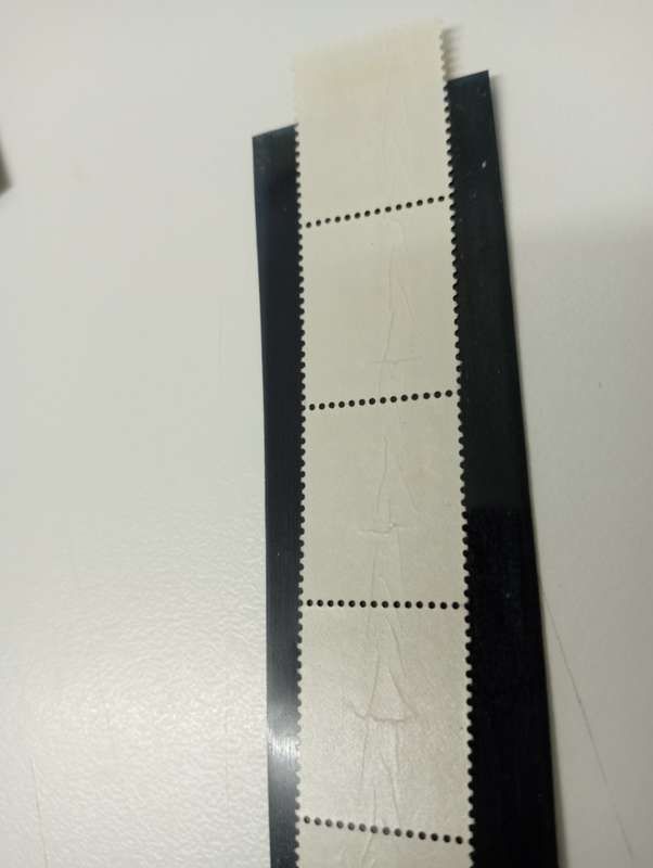 RSA-VERY SCARCE  STRIP WITH MASSIVE PAPER FOLDING RESULTING IN ERROR OF  PRINTING UMM !!! SEE BELOW