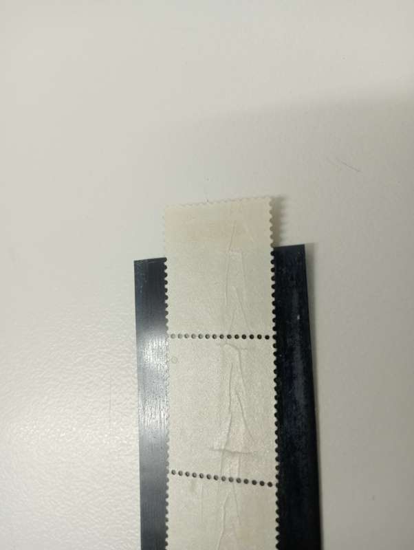 RSA-VERY SCARCE  STRIP WITH MASSIVE PAPER FOLDING RESULTING IN ERROR OF  PRINTING UMM !!! SEE BELOW