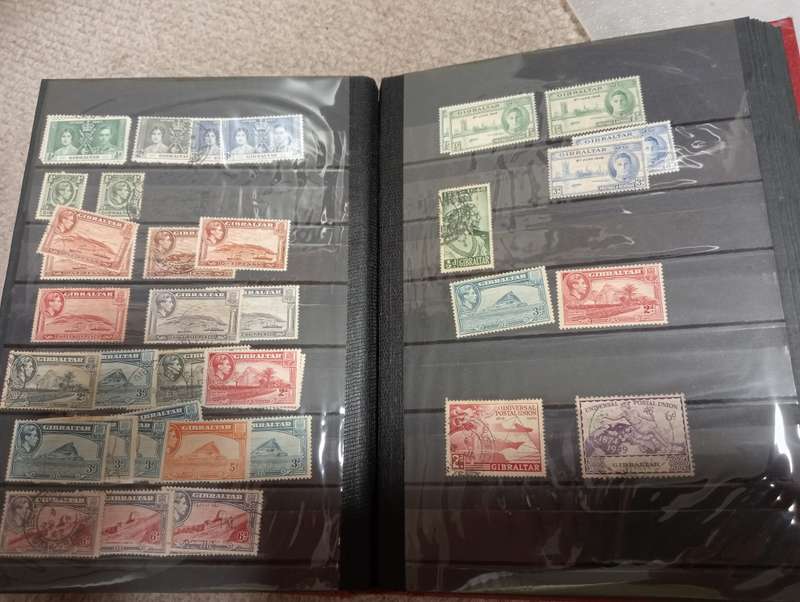 GIBRALTAR-STOCK BOOK-QV-QEII NOT ALL SHOWN,SOME CONDITION ISSUES-HIGH CAT VALUE !!