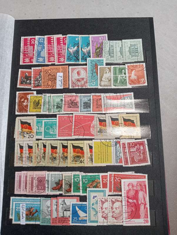 DDR-VERY BIG PACKED STOCK BOOK WITH USED/MINT SETS ETC  -MUST SEE BELOW