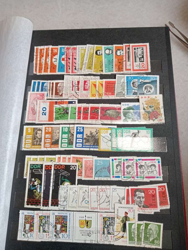 DDR-VERY BIG PACKED STOCK BOOK WITH USED/MINT SETS ETC  -MUST SEE BELOW