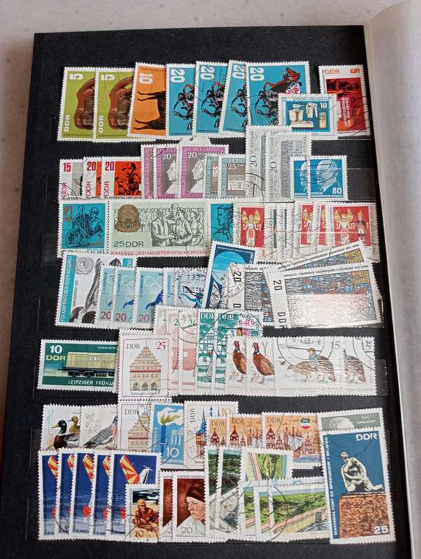 DDR-VERY BIG PACKED STOCK BOOK WITH USED/MINT SETS ETC  -MUST SEE BELOW