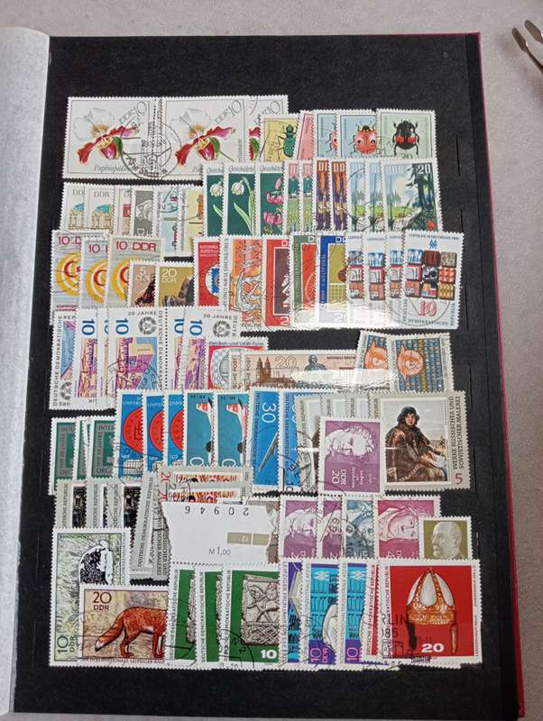 DDR-VERY BIG PACKED STOCK BOOK WITH USED/MINT SETS ETC  -MUST SEE BELOW