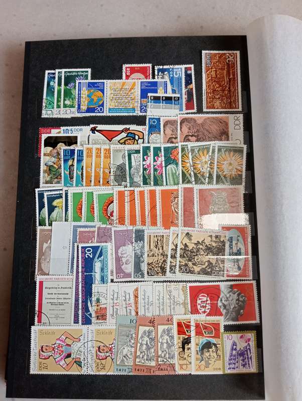 DDR-VERY BIG PACKED STOCK BOOK WITH USED/MINT SETS ETC  -MUST SEE BELOW