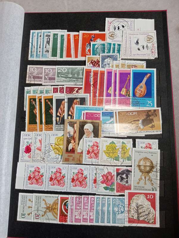 DDR-VERY BIG PACKED STOCK BOOK WITH USED/MINT SETS ETC  -MUST SEE BELOW