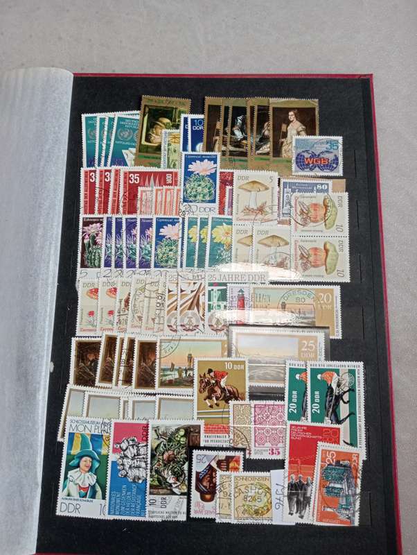DDR-VERY BIG PACKED STOCK BOOK WITH USED/MINT SETS ETC  -MUST SEE BELOW