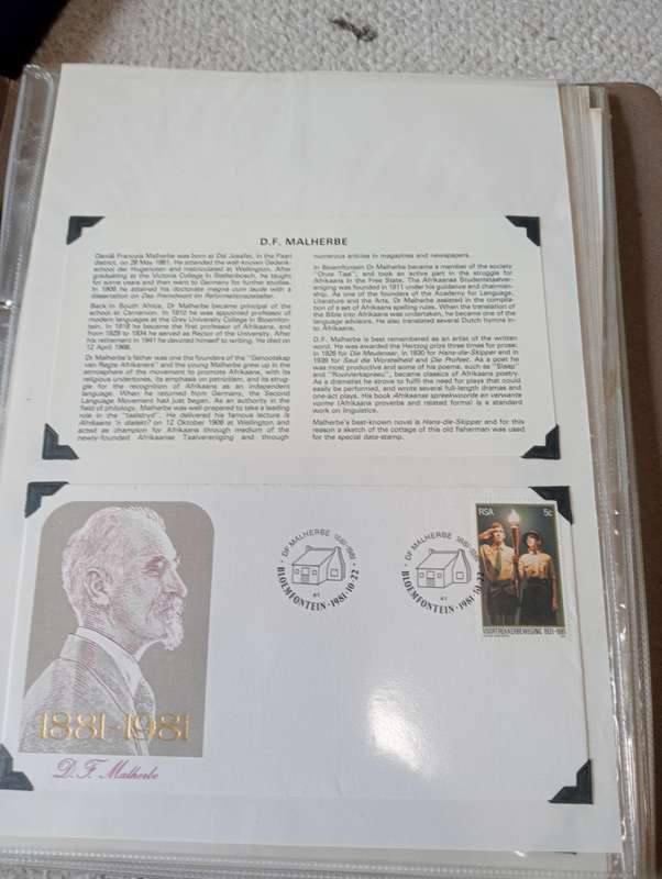 STOCK BOOK WITH PLASTIC PAGES WITH COVERS AND DOCUMENTATION-NOT ALL SHOWN