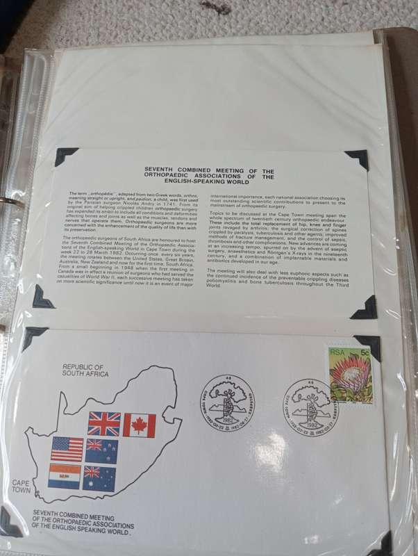 STOCK BOOK WITH PLASTIC PAGES WITH COVERS AND DOCUMENTATION-NOT ALL SHOWN