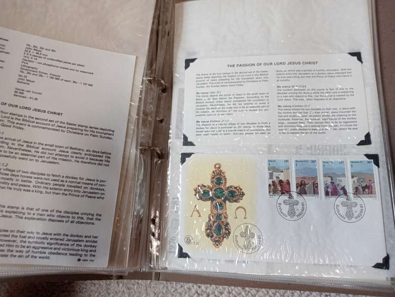 STOCK BOOK WITH PLASTIC PAGES WITH COVERS AND DOCUMENTATION-NOT ALL SHOWN