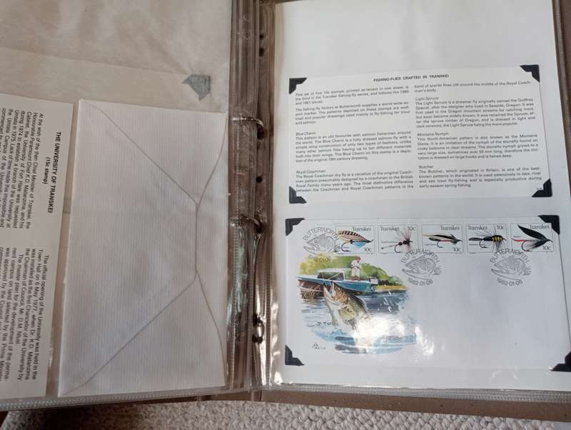 STOCK BOOK WITH PLASTIC PAGES WITH COVERS AND DOCUMENTATION-NOT ALL SHOWN