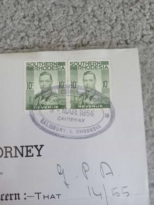 RHODESIA`S   SCARCE SUPERB AND CLEAN FOR THESES   REVENUE DOCUMENTS-NB SEE ALL BELOW !!