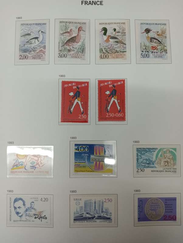FRANCE- SCARCE 1992-1994 95% COMPLETE ON PAGES    500 PLUS POUNDS  WITH   PRE-CANCELLED SUPERB UMM