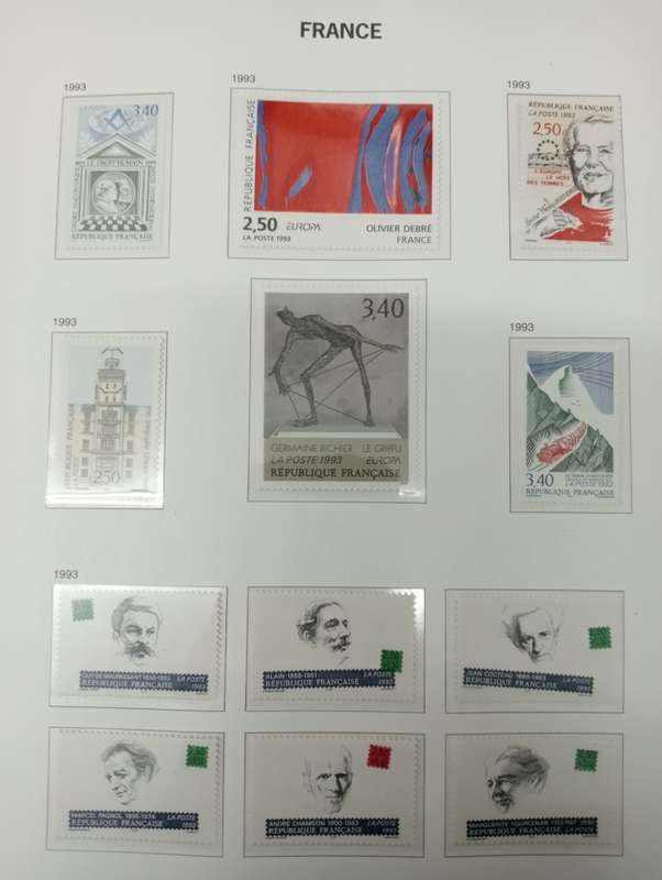 FRANCE- SCARCE 1992-1994 95% COMPLETE ON PAGES    500 PLUS POUNDS  WITH   PRE-CANCELLED SUPERB UMM