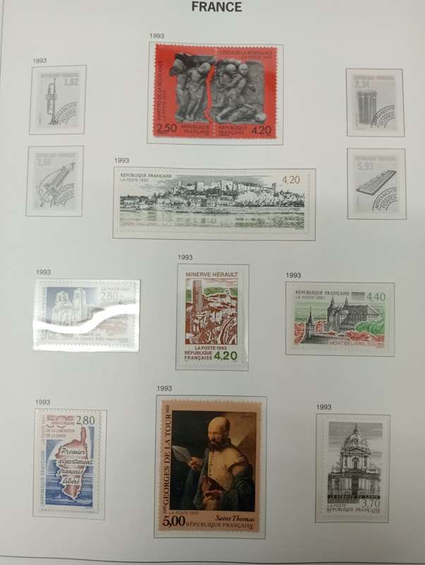 FRANCE- SCARCE 1992-1994 95% COMPLETE ON PAGES    500 PLUS POUNDS  WITH   PRE-CANCELLED SUPERB UMM