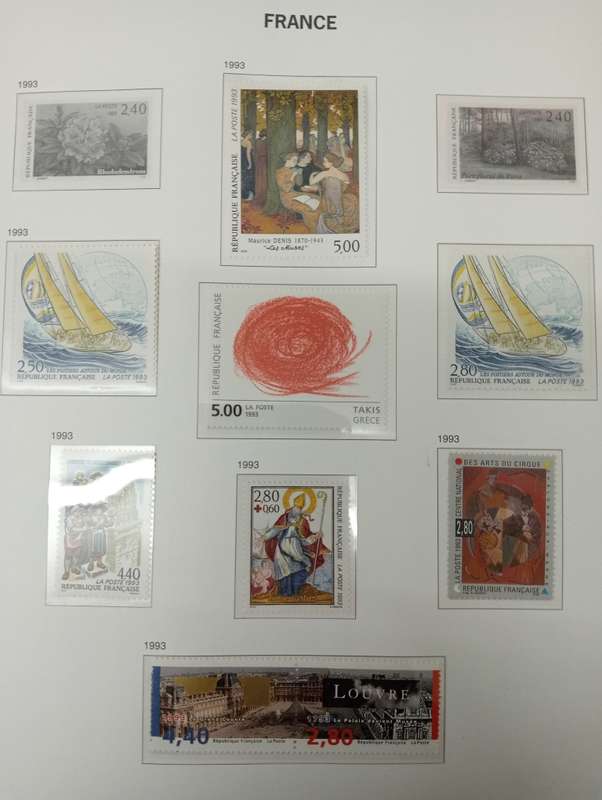 FRANCE- SCARCE 1992-1994 95% COMPLETE ON PAGES    500 PLUS POUNDS  WITH   PRE-CANCELLED SUPERB UMM