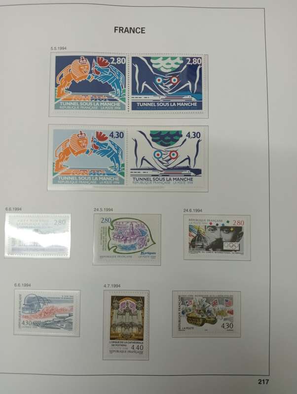 FRANCE- SCARCE 1992-1994 95% COMPLETE ON PAGES    500 PLUS POUNDS  WITH   PRE-CANCELLED SUPERB UMM