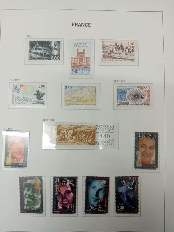 FRANCE- SCARCE 1992-1994 95% COMPLETE ON PAGES    500 PLUS POUNDS  WITH   PRE-CANCELLED SUPERB UMM