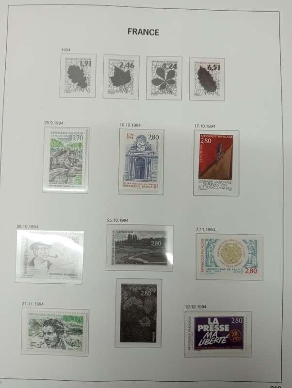 FRANCE- SCARCE 1992-1994 95% COMPLETE ON PAGES    500 PLUS POUNDS  WITH   PRE-CANCELLED SUPERB UMM