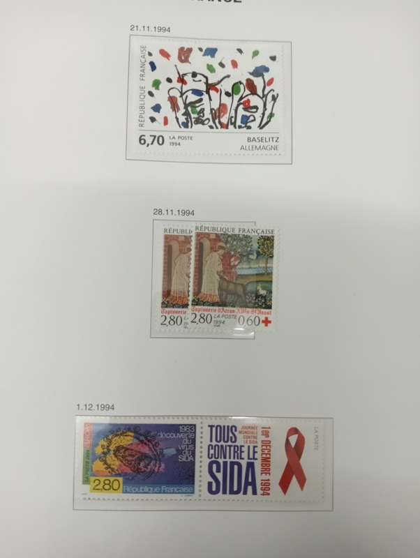 FRANCE- SCARCE 1992-1994 95% COMPLETE ON PAGES    500 PLUS POUNDS  WITH   PRE-CANCELLED SUPERB UMM