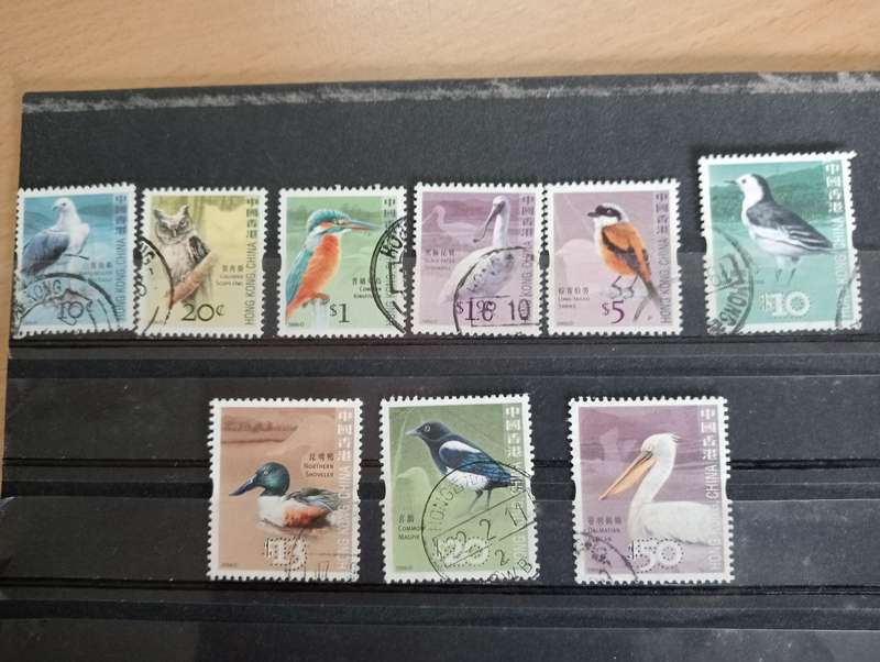 LOVELY THEMATICS H.KONG BIRDS TO $50 !!-ANY BUY NOW GETS FREE SET SOME SCARCE !!!