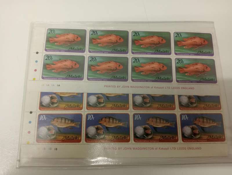 MALAWI-FISH IMPRINT PANES VFM