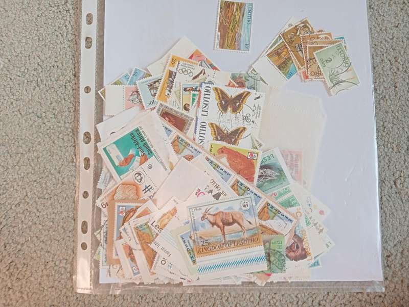 TWO LARGE PACKS-UN -CHECKED SWAZILAND AND LESOTHO MANY 100`S