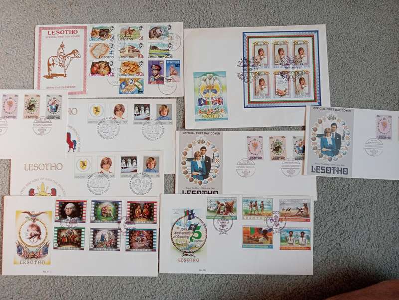 MANY MANY LESOTHO FDC SOME UN-FRANKED !! SCARCE LOT SEE ALL BELOW