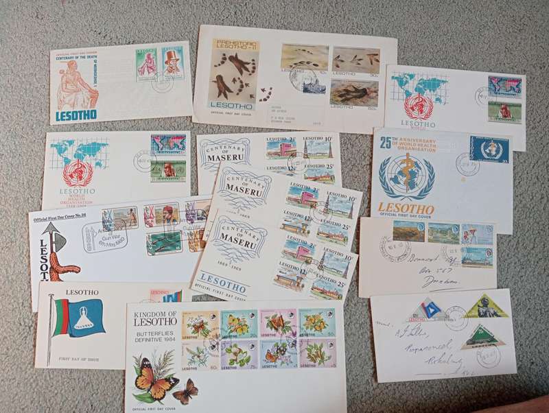 MANY MANY LESOTHO FDC SOME UN-FRANKED !! SCARCE LOT SEE ALL BELOW