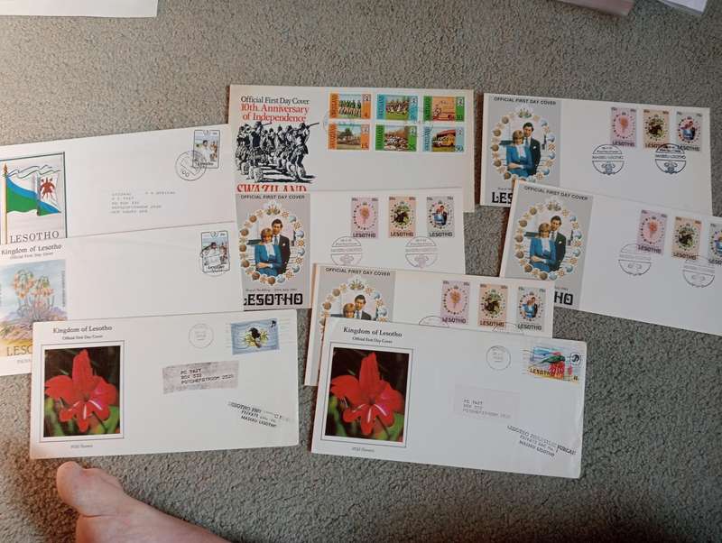 MANY MANY LESOTHO FDC SOME UN-FRANKED !! SCARCE LOT SEE ALL BELOW
