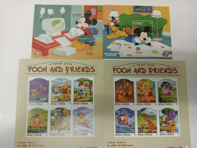 DISNEY-SCARCE, 2  SHEETS + 2 MINI SHEETS ALL POST OFFICE FRESH