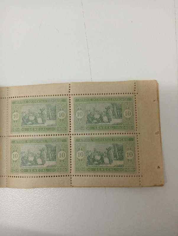 FRENCH SENEGAL -VERY SELDOM SEEN EARLY BOOKLET ALL INTACT !! INTERLEAVING WITH 5 COMPLETE PANES