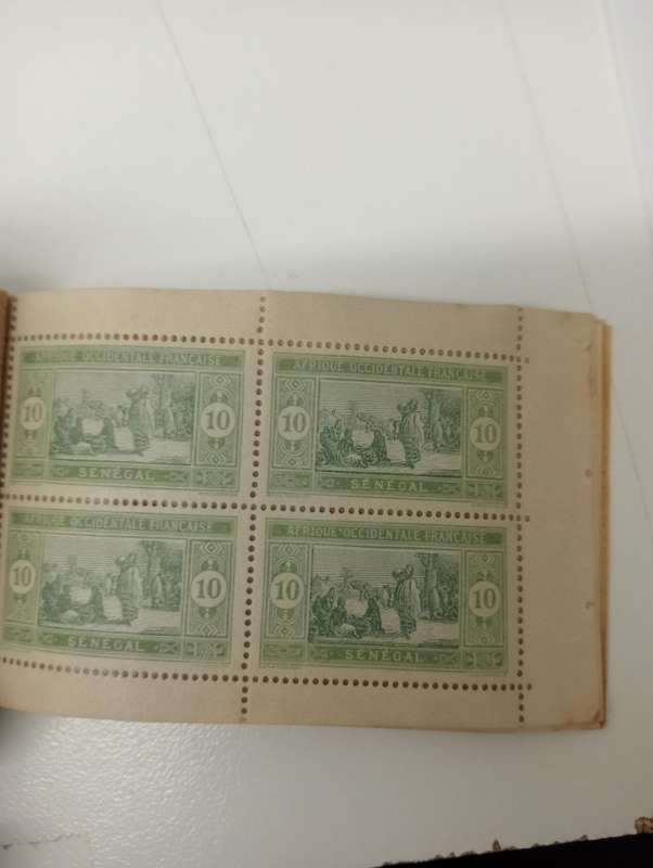 FRENCH SENEGAL -VERY SELDOM SEEN EARLY BOOKLET ALL INTACT !! INTERLEAVING WITH 5 COMPLETE PANES