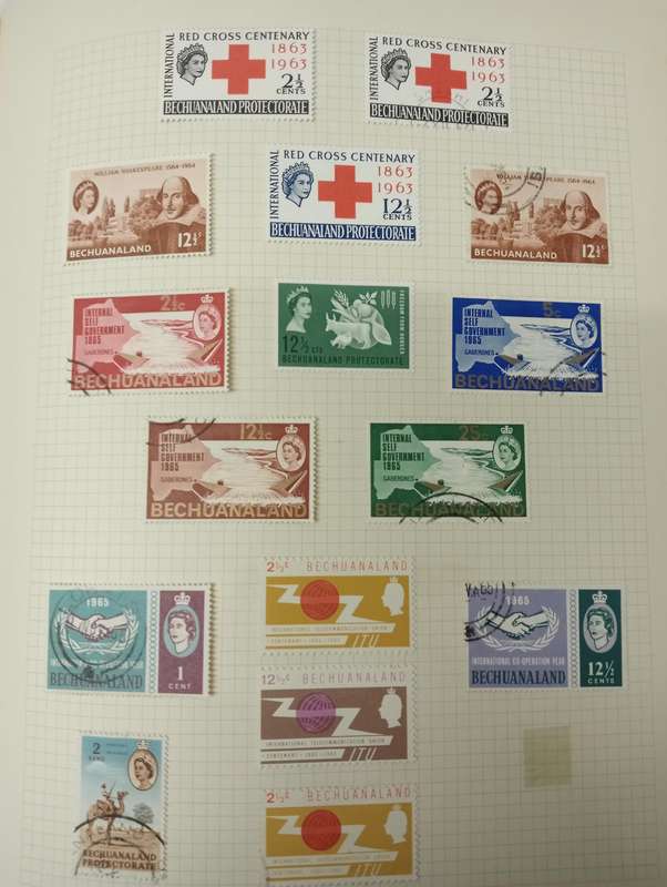 BECHUANALAND-ALBUM PAGES QV-QEII SOME GOOD STAMPS INCLUDED-SEE ALL BELOW