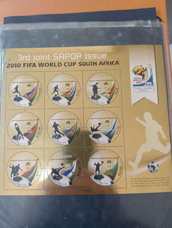 2010-SCARCE JOINT SAPOA WORLD CUP DEPICTING ALL THE PARTICIPATING COUNTRIES-UMM